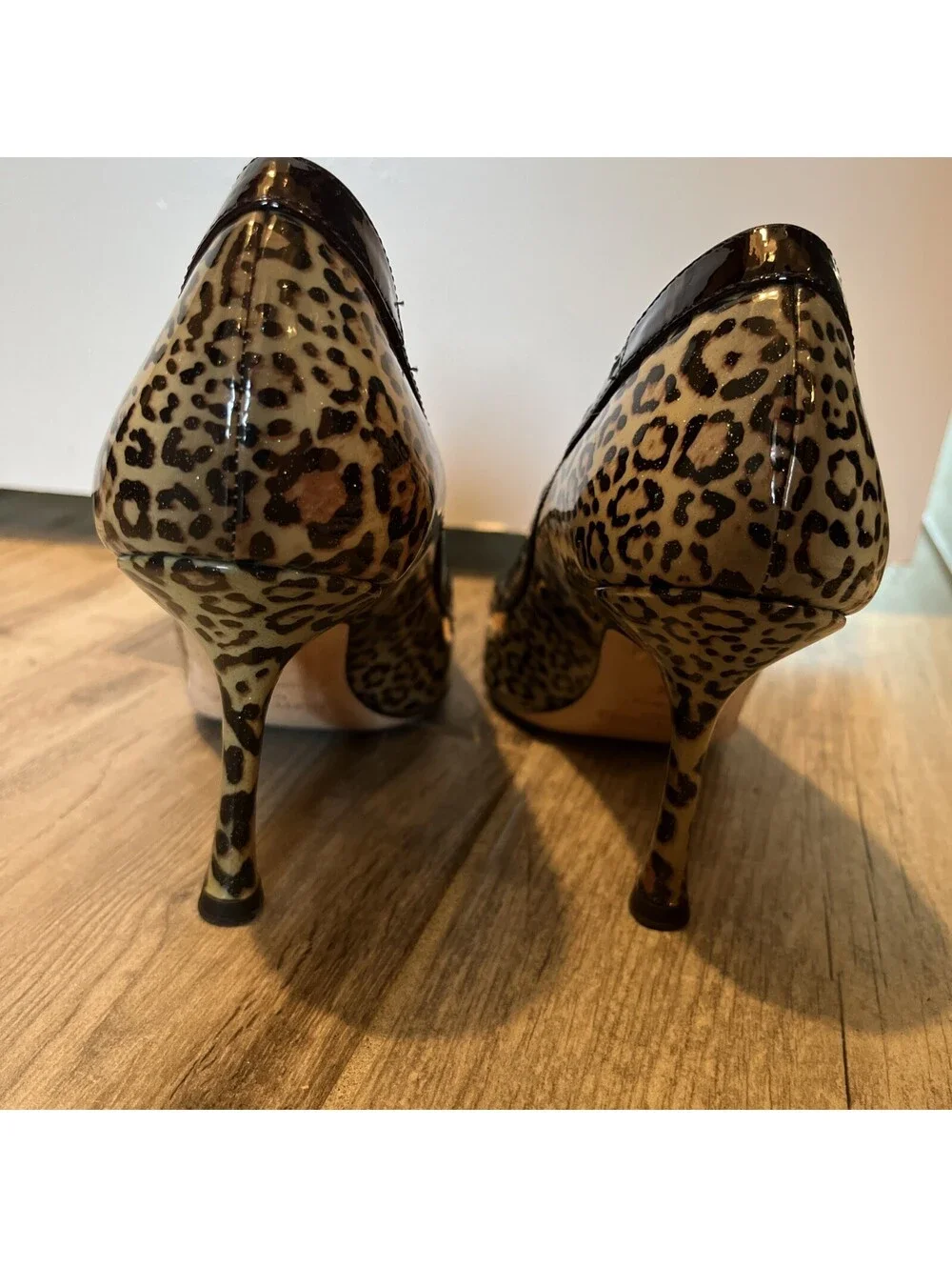 JIMMY CHOO ANIMAL PRINT PATENT LEATHER HEELS SIZE IT36.5/US6.5 MADE IN ITALY VGC